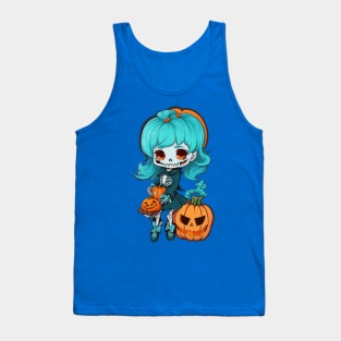 Halloween Skeleton Kawaii Girl Tank Top